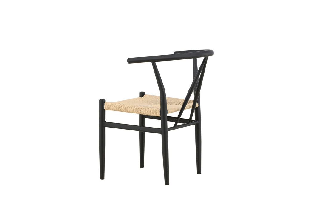 Venture Home Alfons Dining Chair - Black / Beige Rope