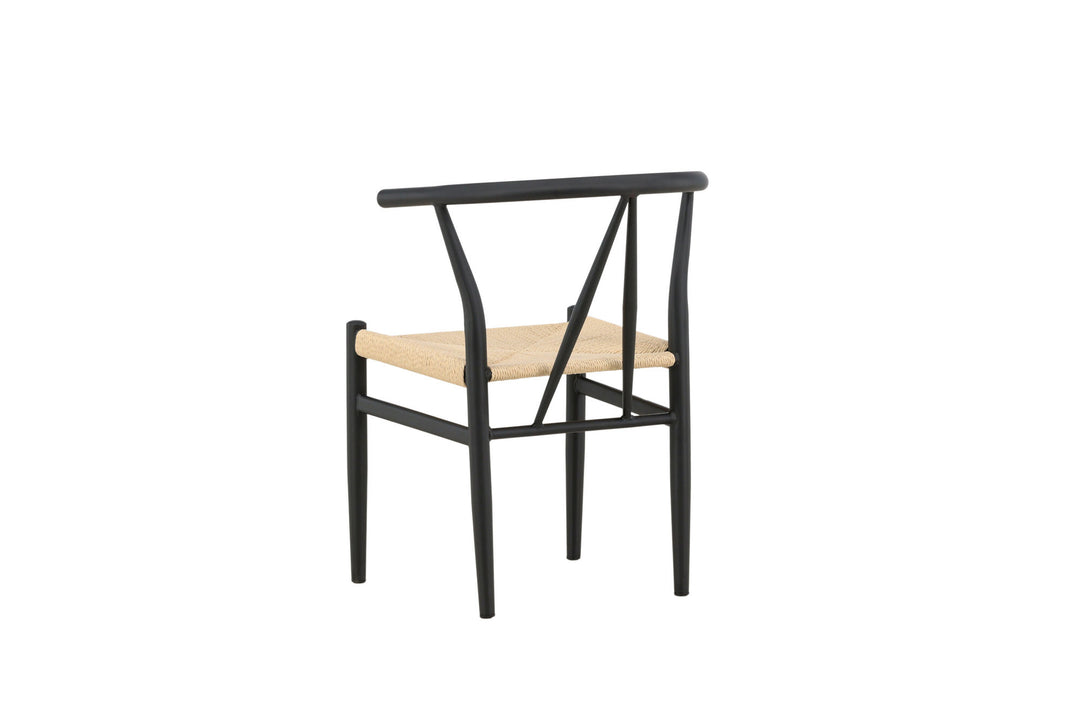 Venture Home Alfons Dining Chair - Black / Beige Rope