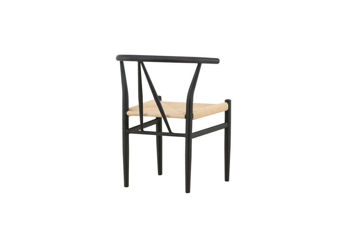 Venture Home Alfons Dining Chair - Black / Beige Rope