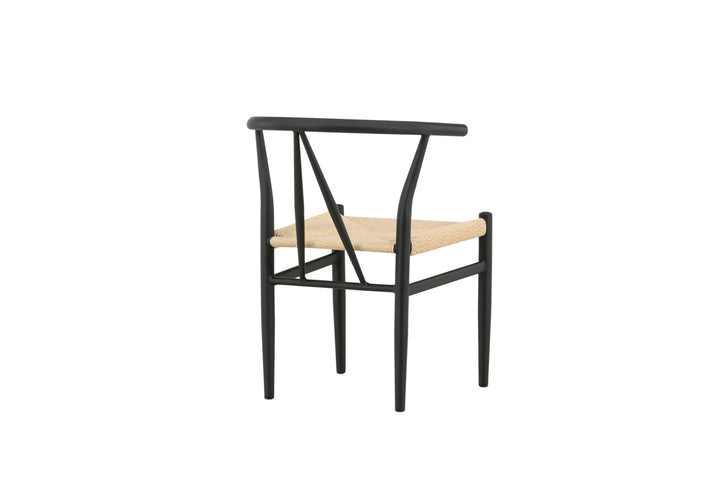 Venture Home Alfons Dining Chair - Black / Beige Rope