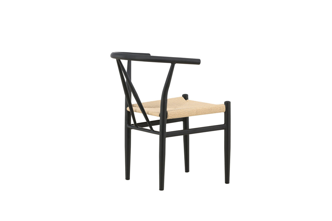 Venture Home Alfons Dining Chair - Black / Beige Rope