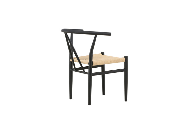 Venture Home Alfons Dining Chair - Black / Beige Rope