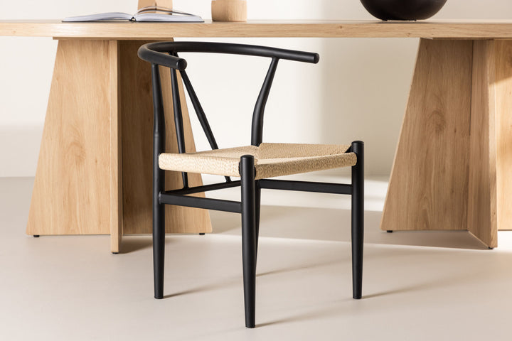 Venture Home Alfons Dining Chair - Black / Beige Rope
