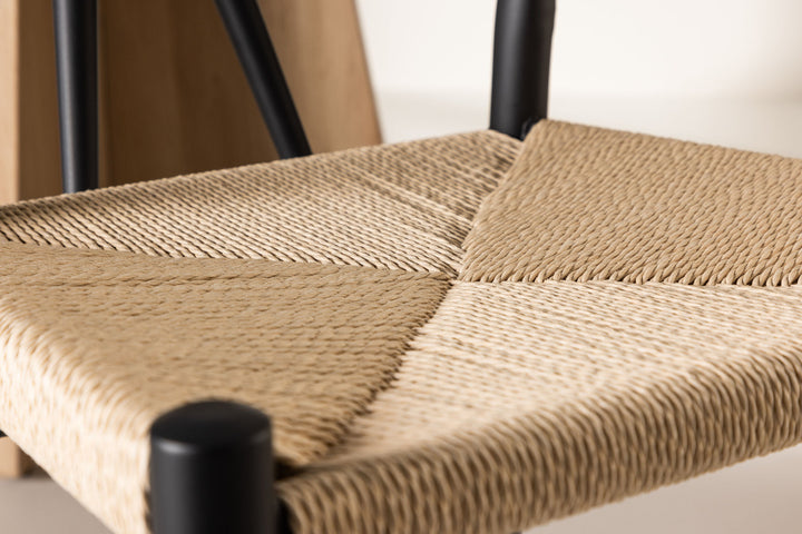 Venture Home Alfons Dining Chair - Black / Beige Rope
