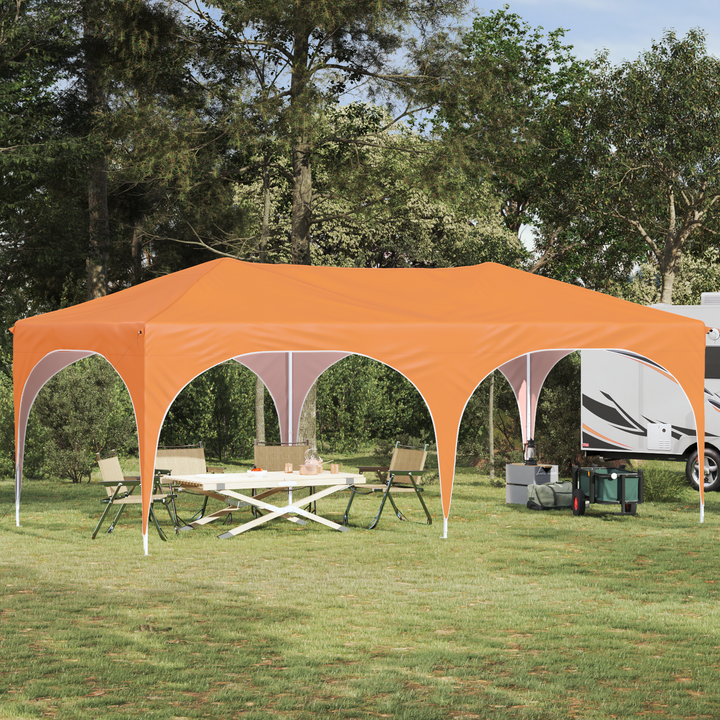 Pop-up Festtelt 575 x 288 x 245 cm Orange Oxford stof