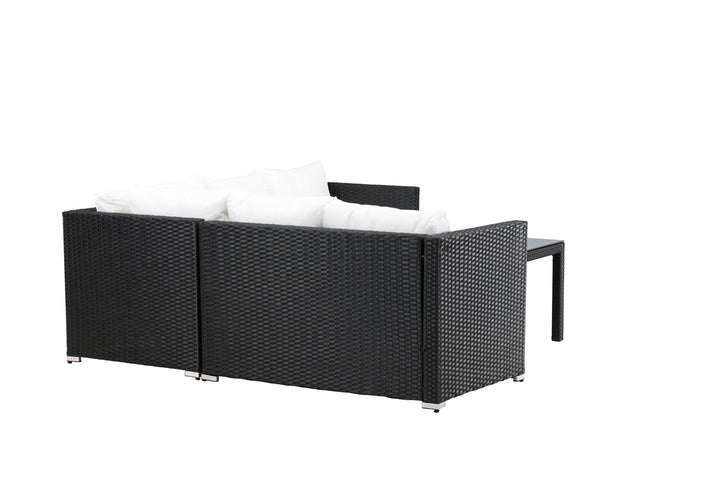 Venture Home Kuba Sofa Set - Black Wicker White Cushion