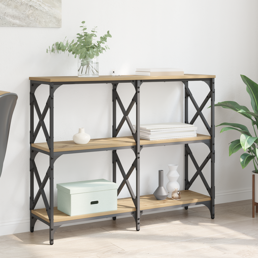 Konsolbord Artisan Egetræ 100 x 28 x 80,5 cm Konstrueret træ