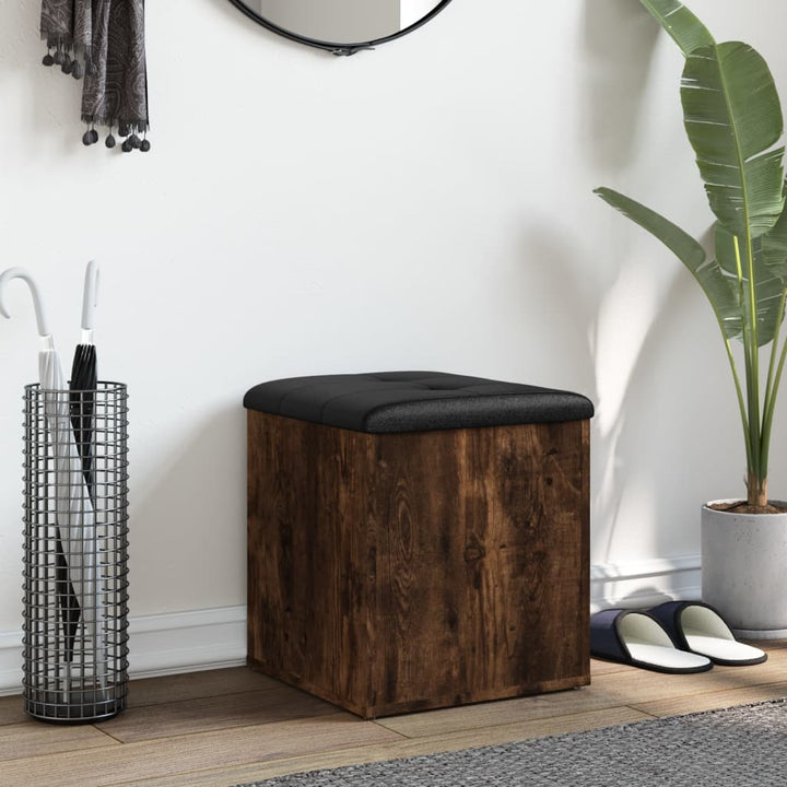 skobænk 42x42x45 cm konstrueret træ røget egetræsfarve