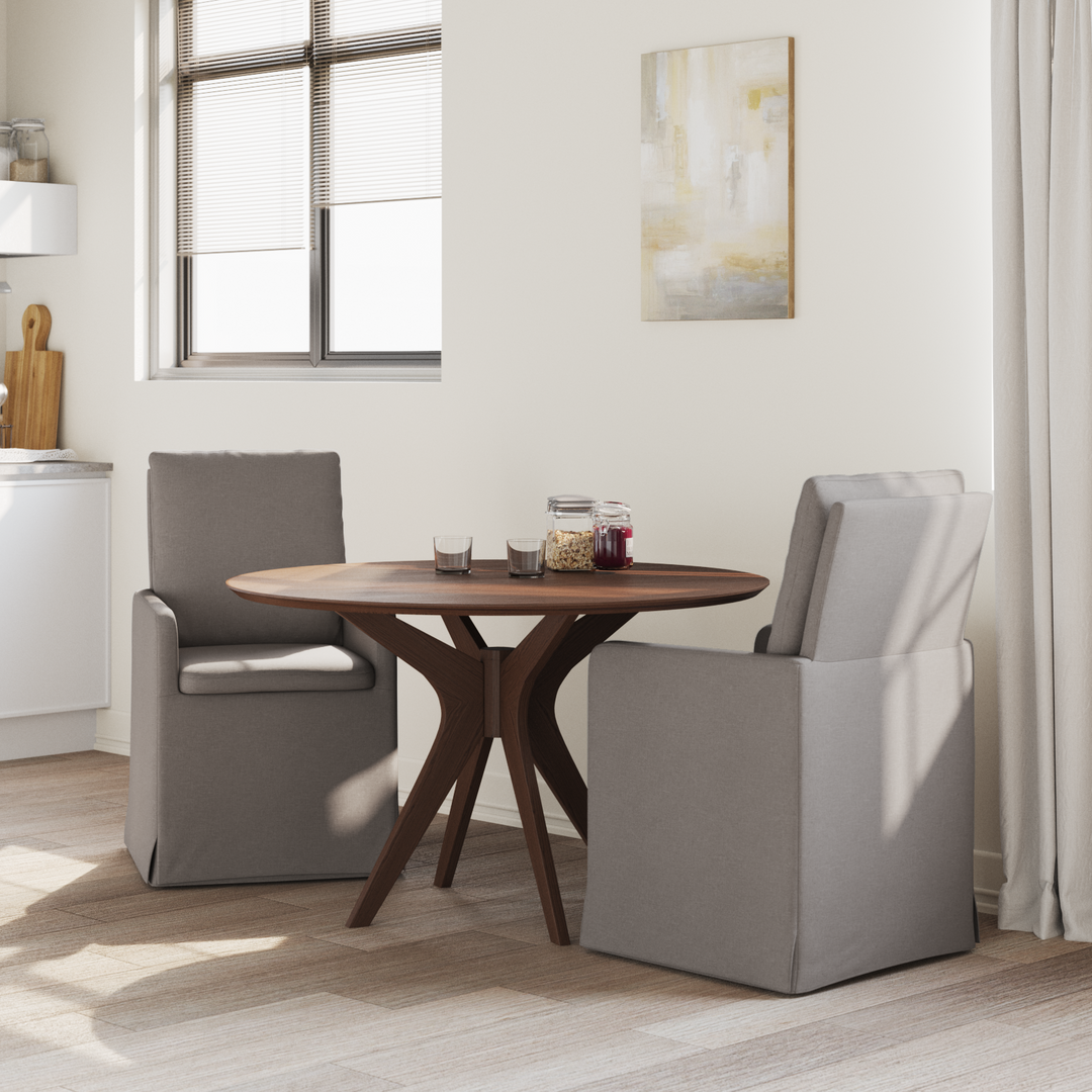 Spisestole 2 pcs Gråbrun 57 x 67 x 98 cm Stof