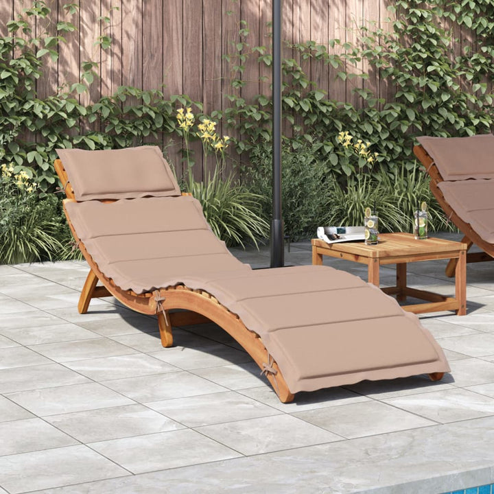 | Liggestol | med pude taupe 55 x 184 x 64cm Massivt Akacietræ