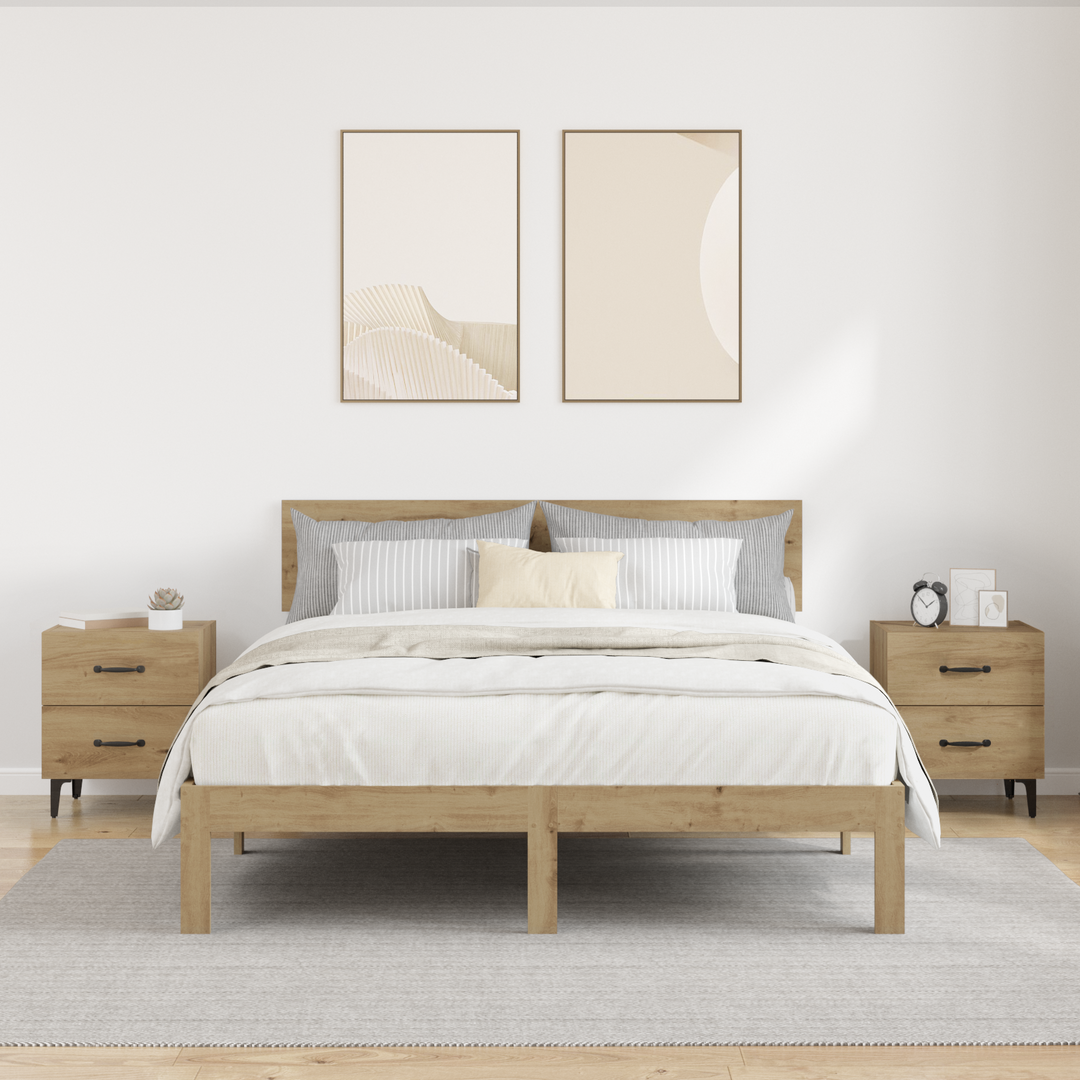 Sengeskab med skuffe 2 pcs Artisan Egetræ 40 x 35 x 47,5 cm