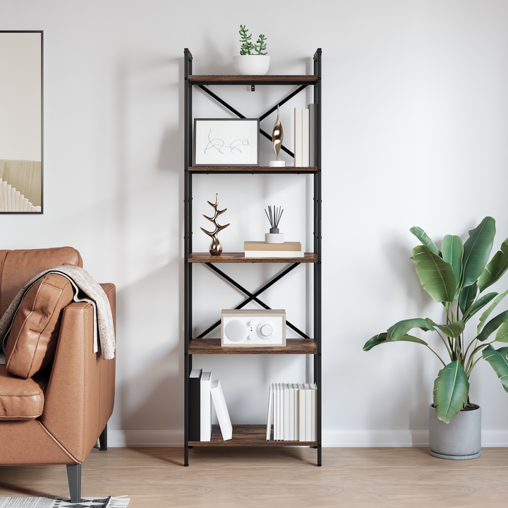 Bogreol Røget eg 56 x 34 x 171 cm Konstrueret træ