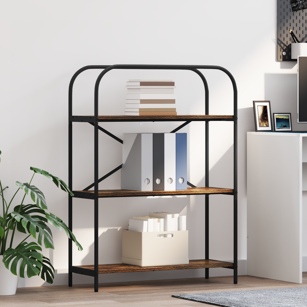 Bogreol Røget eg 80 x 30 x 109 cm Konstrueret træ