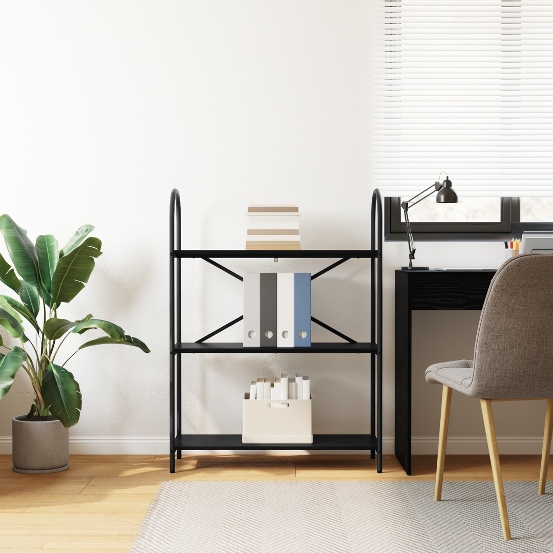 Bogreol Sort eg 80 x 30 x 109 cm Konstrueret træ