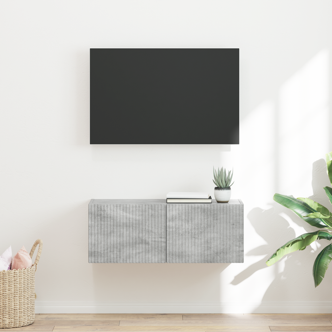 TV vægskab Beton 78,5 x 31 x 29,5 cm Konstrueret træ
