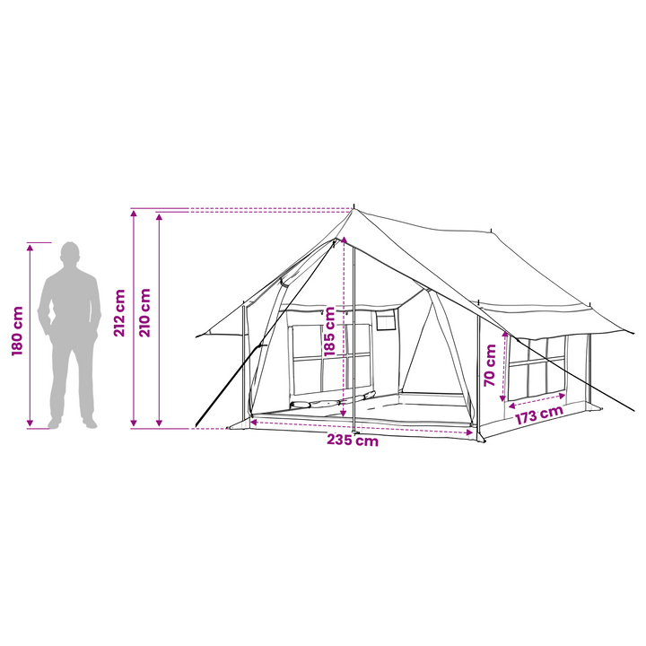 Hyttetelt Cremefarvet 340 x 246 x 210 cm Polybomuld