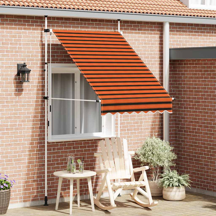 manuel foldemarkise 150 cm orange og brun