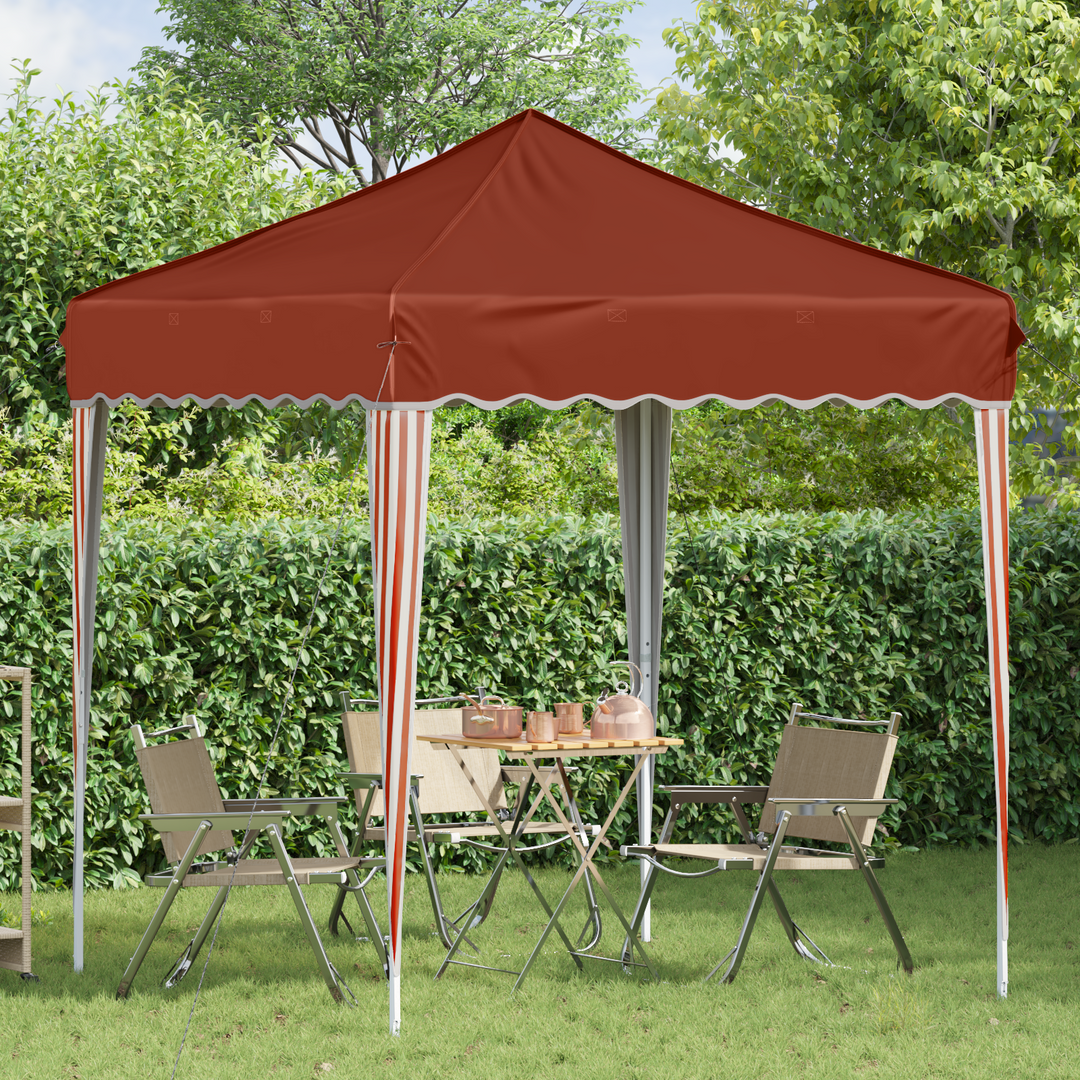 Pop-up Festtelt 195 x 195 x 245 cm Terrakotta Oxford stof