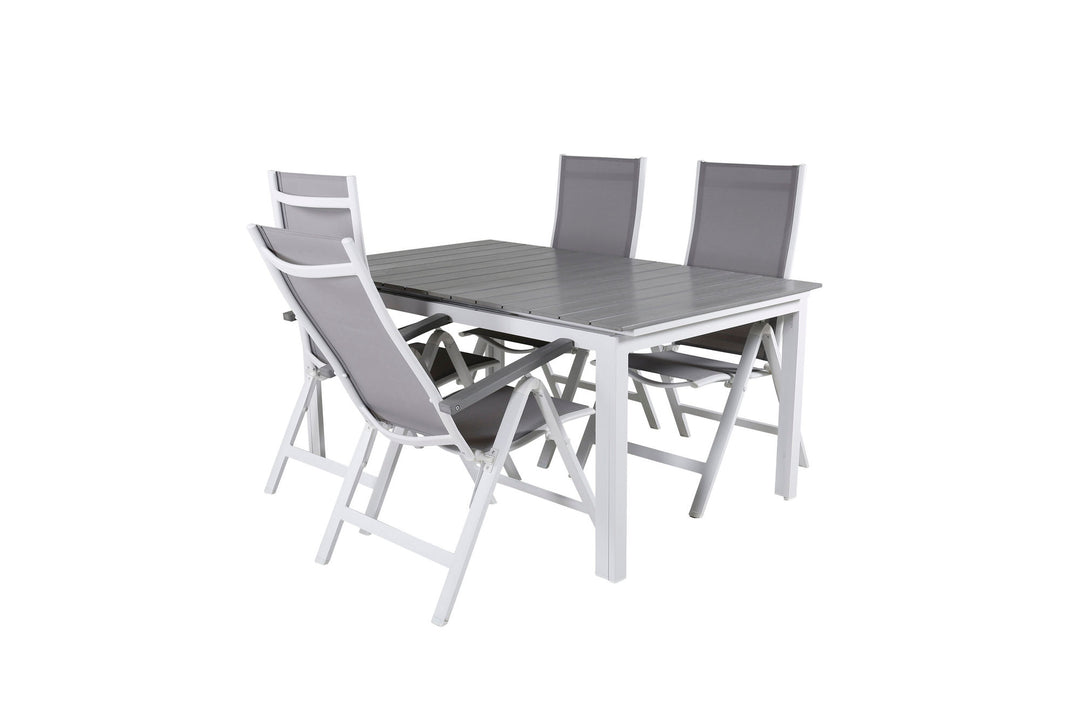 Venture Home Levels Table 160/240 - White/Grey+Albany Light 5-pos white alu / Grey Textilene_4