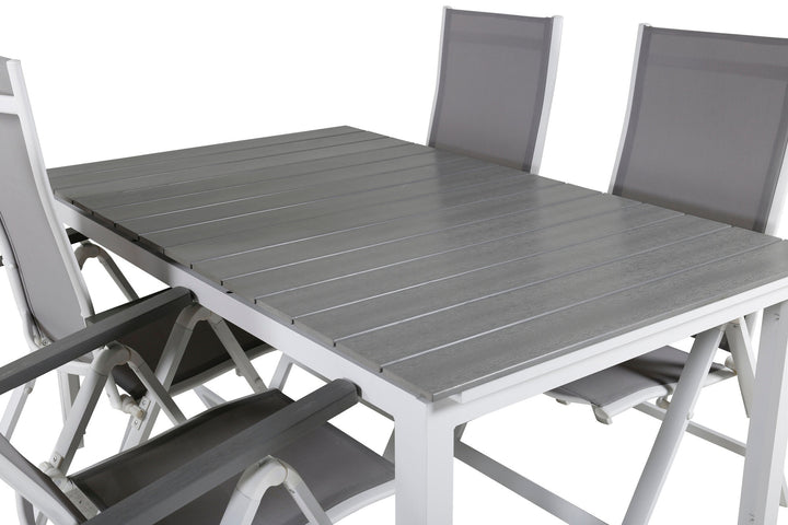 Venture Home Levels Table 160/240 - White/Grey+Albany Light 5-pos white alu / Grey Textilene_4