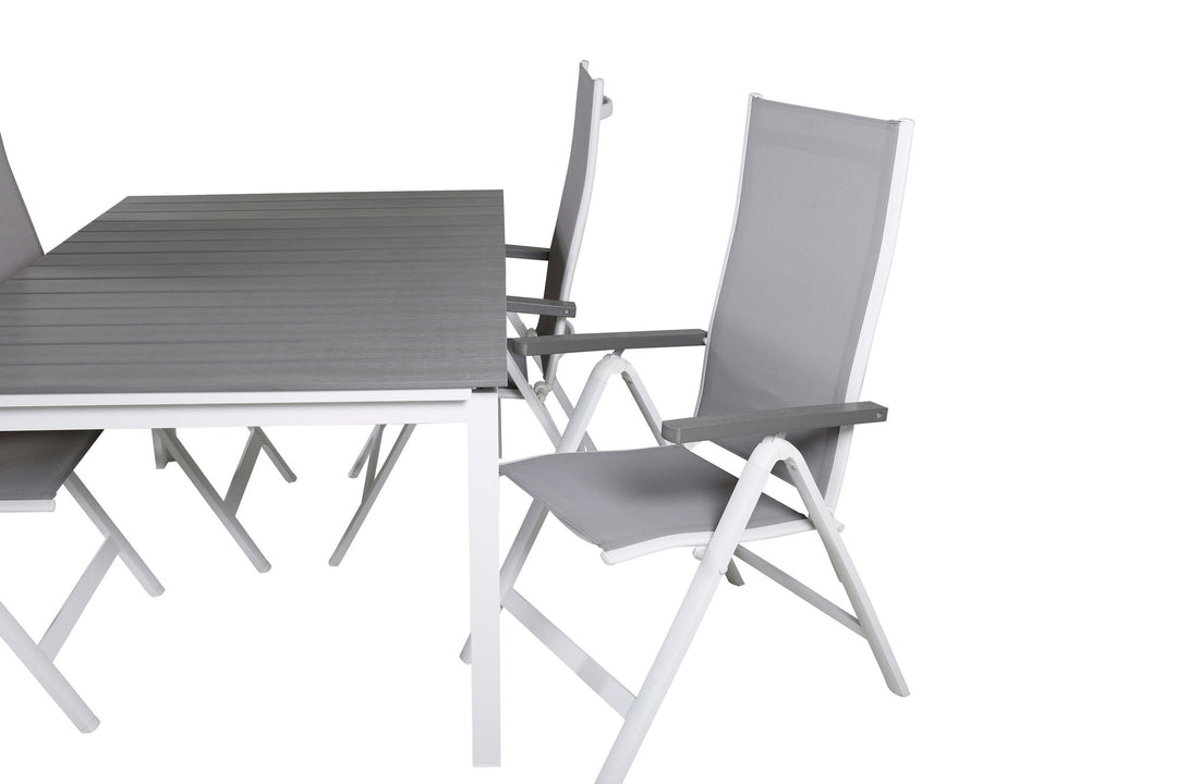 Venture Home Levels Table 160/240 - White/Grey+Albany Light 5-pos white alu / Grey Textilene_4