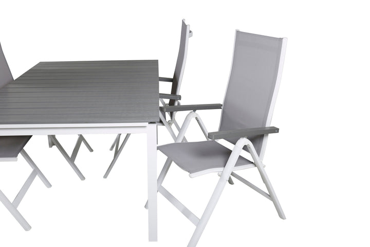 Venture Home Levels Table 160/240 - White/Grey+Albany Light 5-pos white alu / Grey Textilene_4