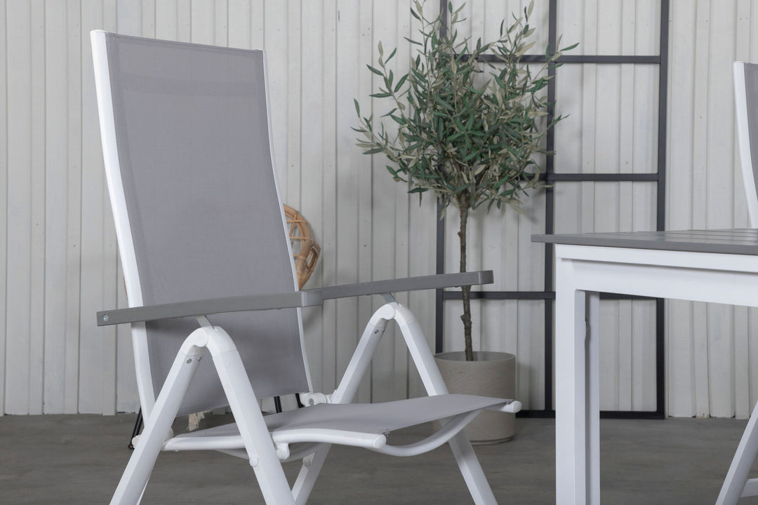 Venture Home Levels Table 160/240 - White/Grey+Albany Light 5-pos white alu / Grey Textilene_4