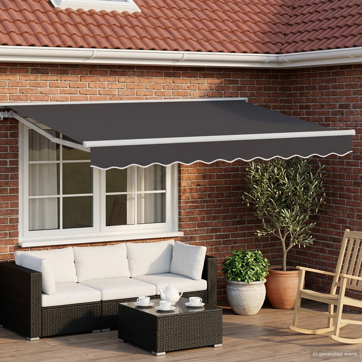 Elektrisk Utrækkelig Markise Hvid og antracit 2,5 x 2 m