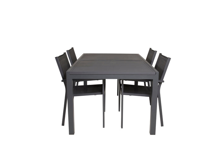 Venture Home Marbella Table 160/240 - Black/Black - Copacabana Stacking Chair - Black/Black 4