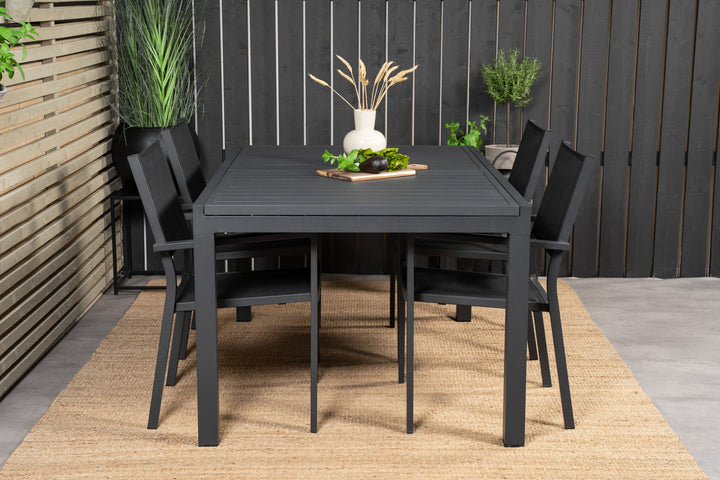 Venture Home Marbella Table 160/240 - Black/Black - Copacabana Stacking Chair - Black/Black 4