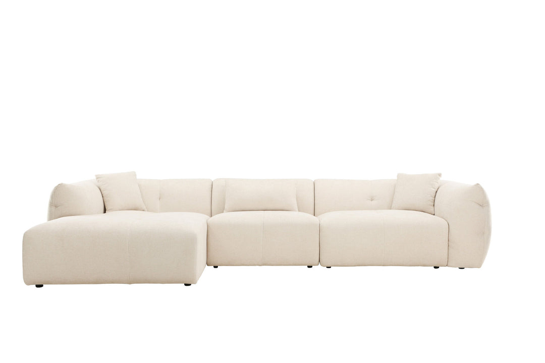 Vind Positano Corner Sofa - Beige Fabric / Right