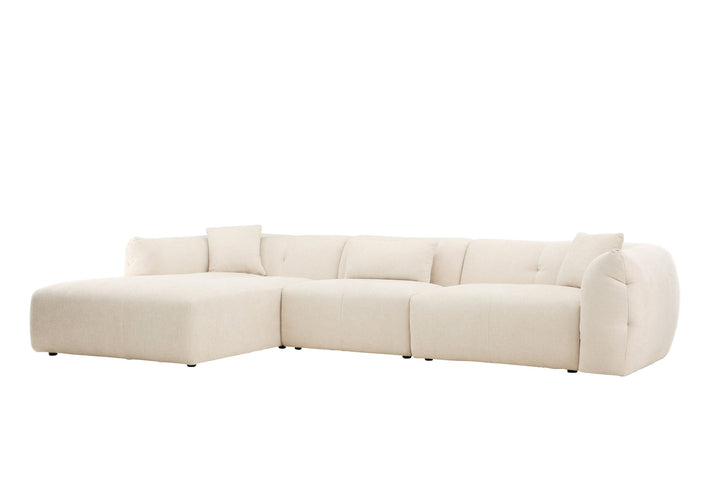 Vind Positano Corner Sofa - Beige Fabric / Right