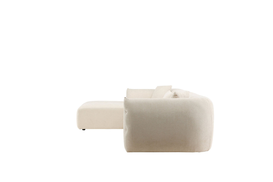 Vind Positano Corner Sofa - Beige Fabric / Right