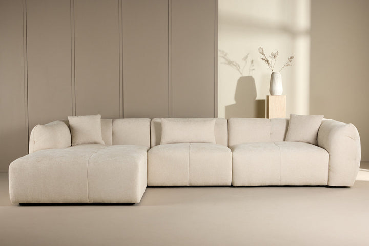 Vind Positano Corner Sofa - Beige Fabric / Right