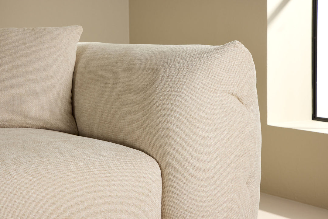 Vind Positano Corner Sofa - Beige Fabric / Right