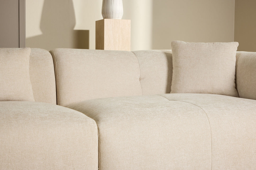 Vind Positano Corner Sofa - Beige Fabric / Right