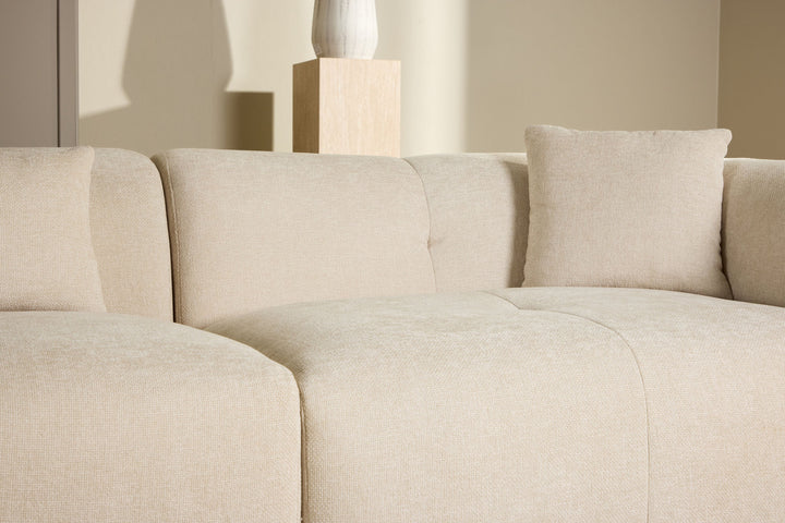 Vind Positano Corner Sofa - Beige Fabric / Right