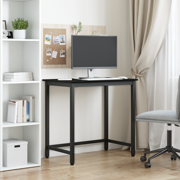 bord Sort eg 100 x 50 x 76,5 cm Ingeniørtræ og stål