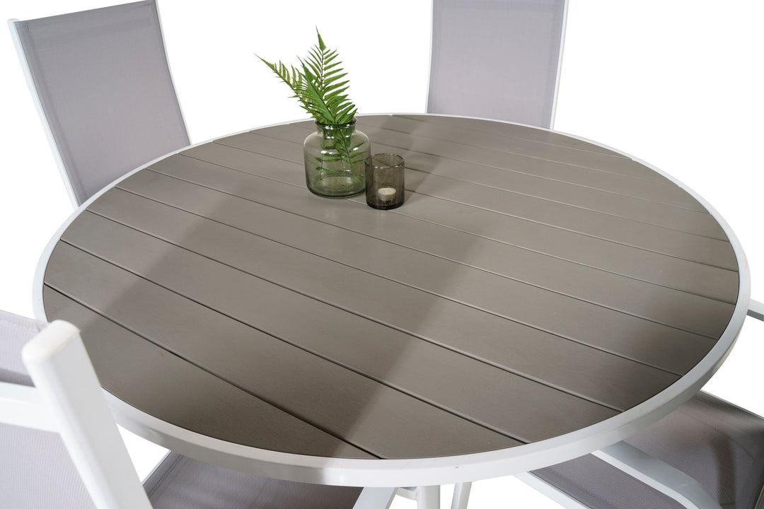 Venture Home Parma Table ø 140 - White/Grey - Copacabana Recliner Chair - White/Grey 4