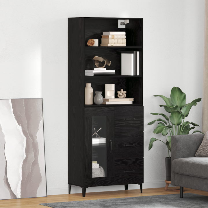 Highboard Sort eg 69,5 x 34 x 180 cm Konstrueret træ