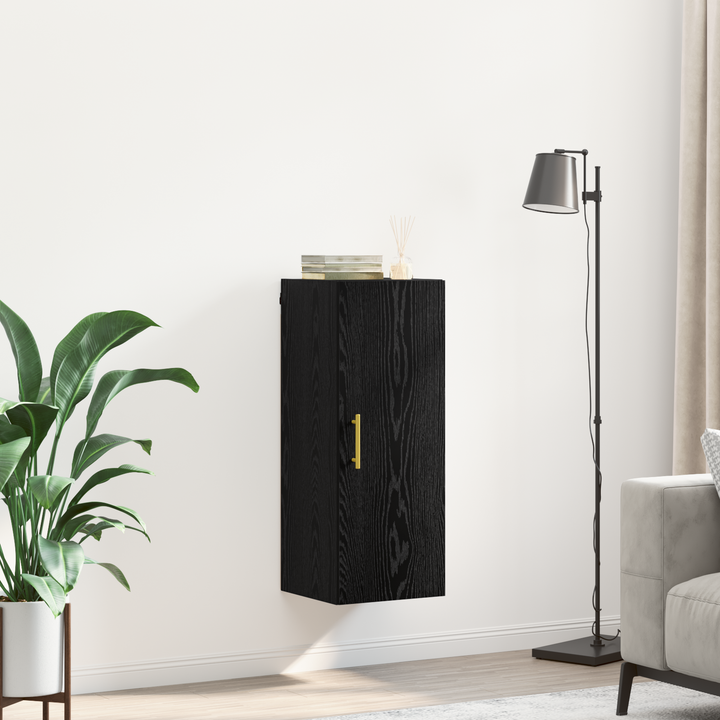 Vægskab Sort eg 34,5 x 34 x 90 cm Konstrueret træ