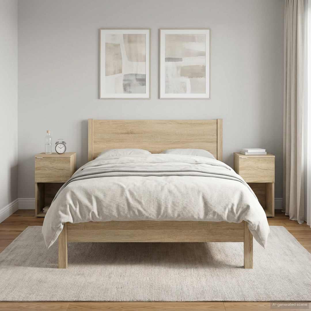 Sengeskab 2 pcs Sonoma-eg 29 x 31,5 x 49 cm Konstrueret træ