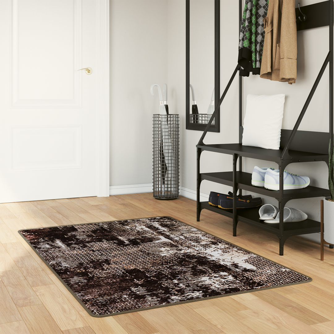 Tæppe Runner MARSA Sort 80 x 200 cm Polyester og PVC