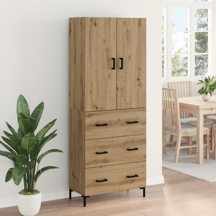 Highboard Artisan Egetræ 69,5 x 34 x 180 cm Konstrueret træ