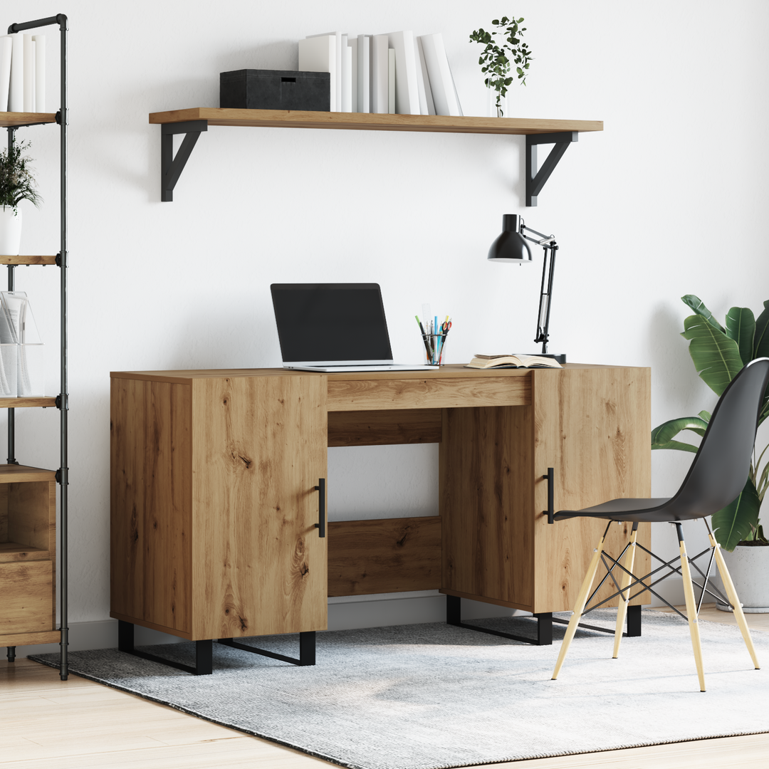 Bord med hylde artisan eg 140 x 50 x 75 cm Konstrueret træ