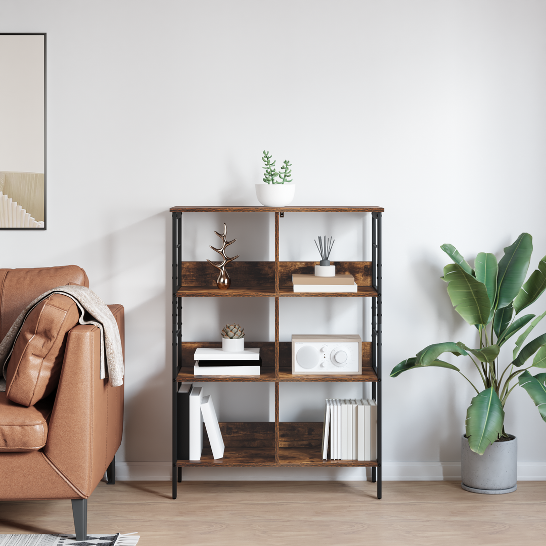 Bogreol Røget eg 82 x 32 x 112 cm Konstrueret træ