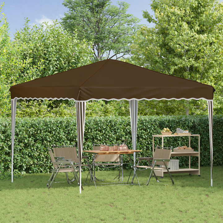 Pop-up Festtelt 288 x 288 x 245 cm Gråbrun Oxford stof