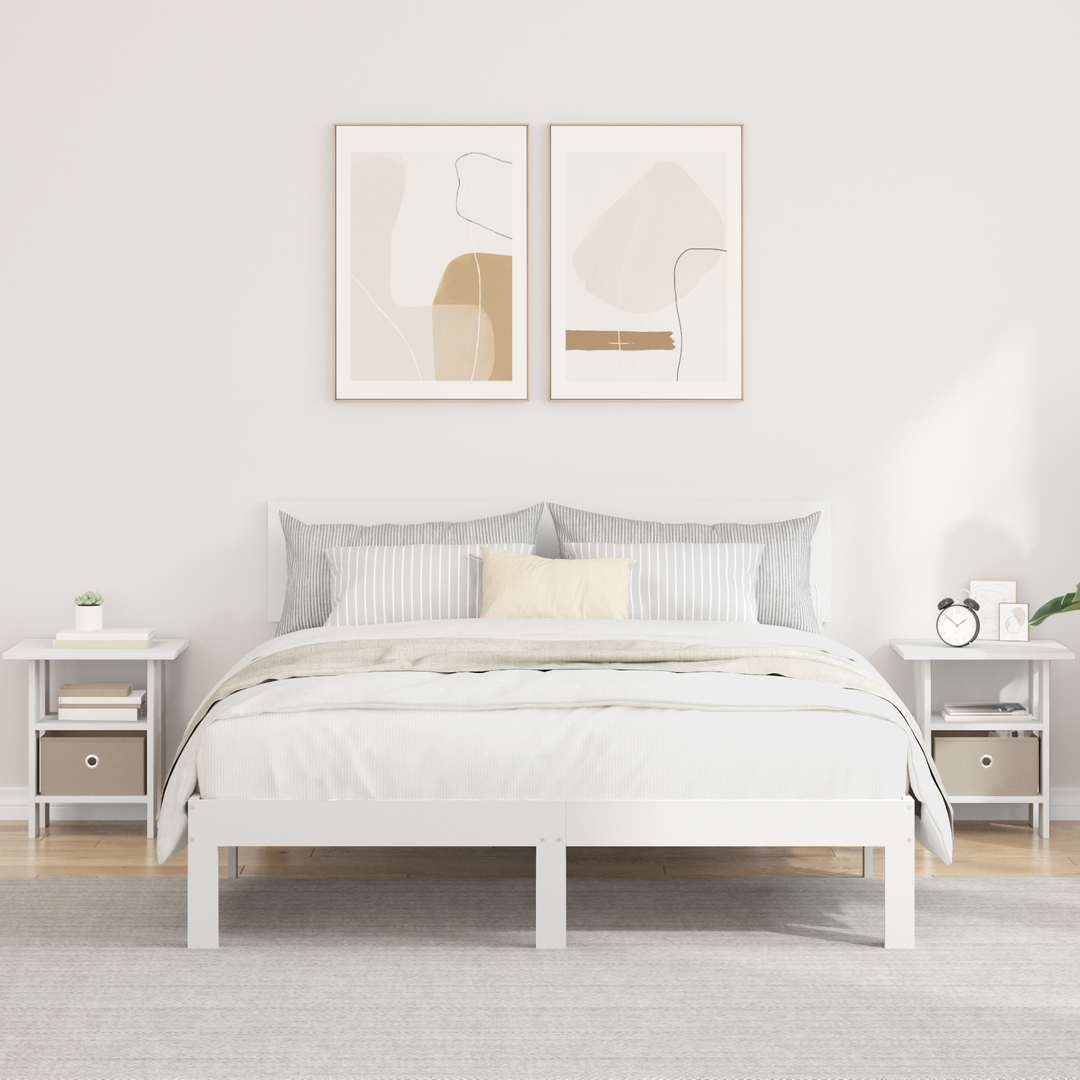 Sengebord med skuffe 2 pcs Hvid 41 x 40 x 45 cm Konstrueret træ