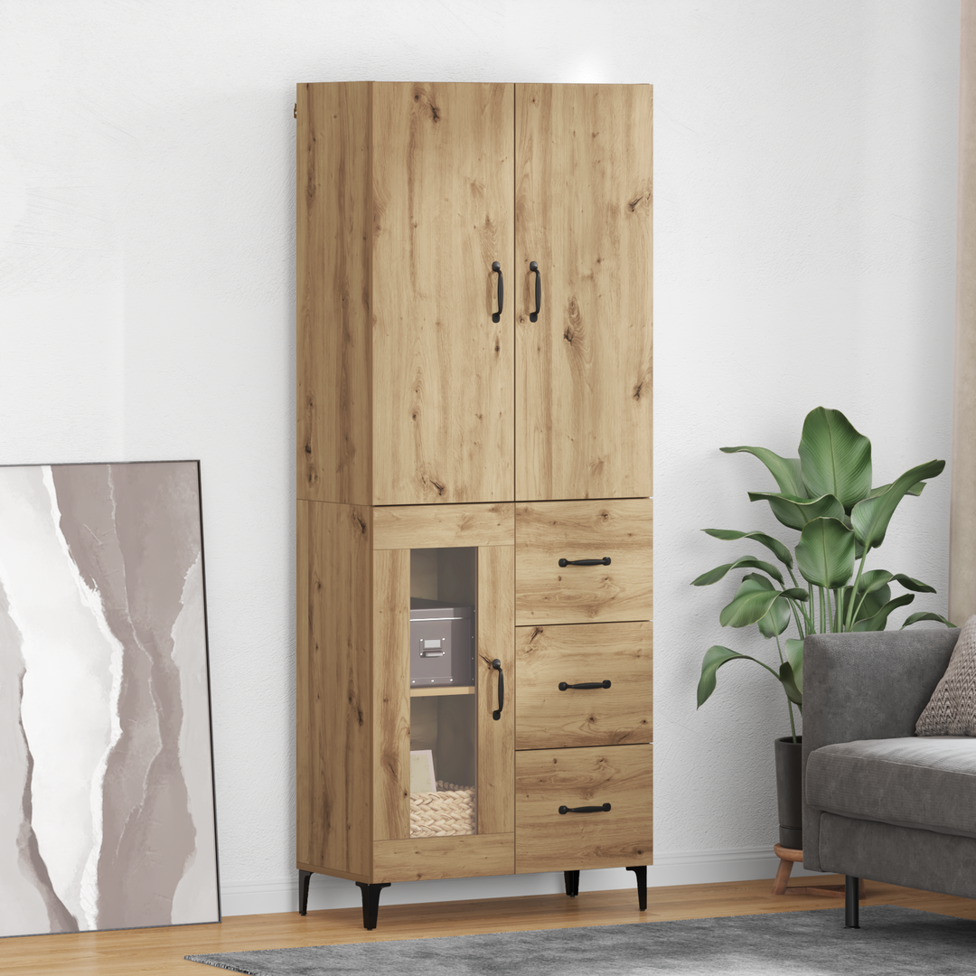 Highboard Artisan Egetræ 69,5 x 34 x 180 cm Konstrueret træ
