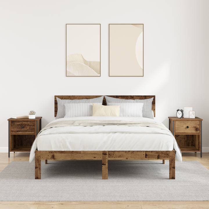 Natskab 2 pcs Gammelt træ 40 x 42 x 50 cm Konstrueret træ